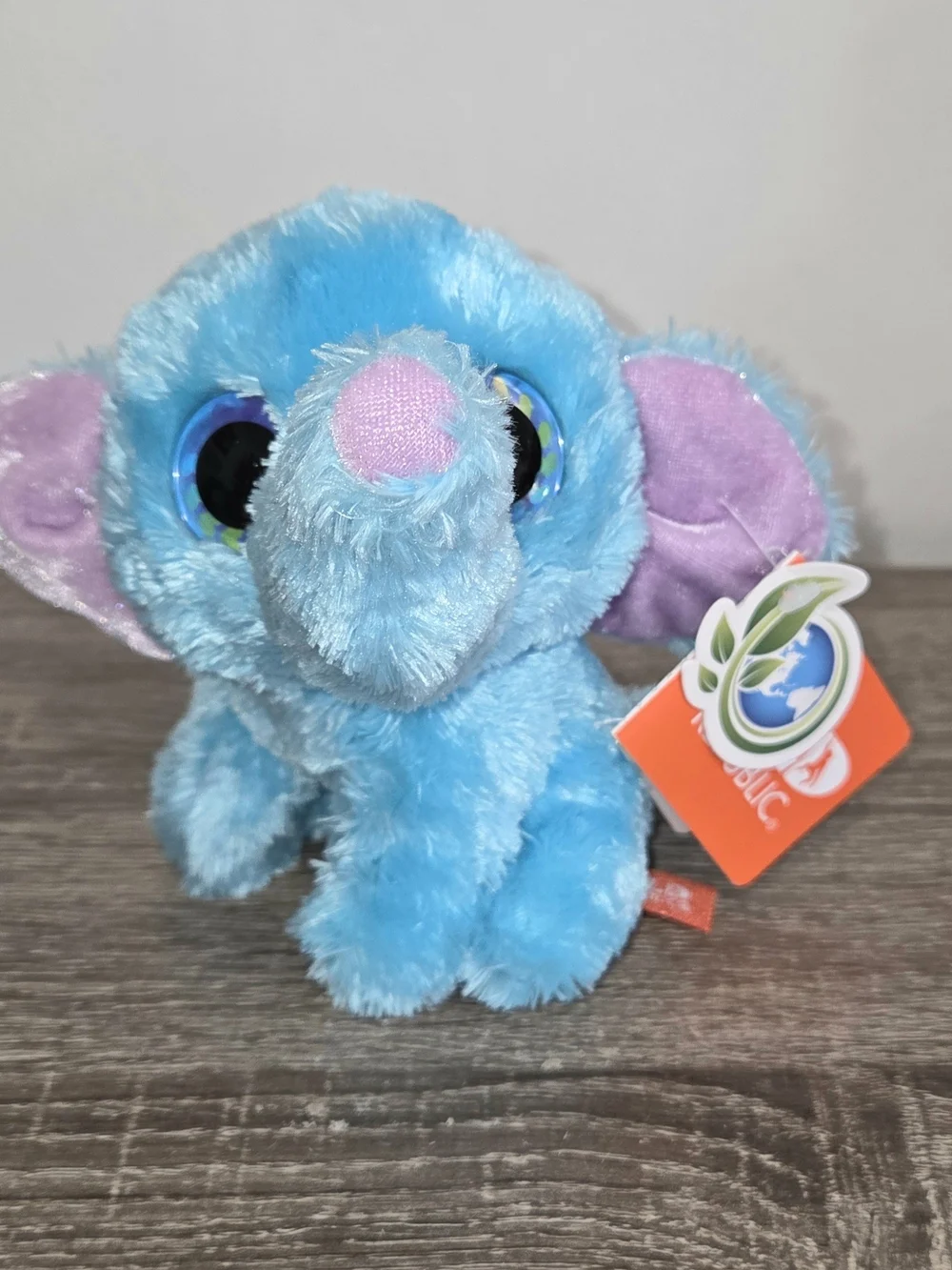 Wild Republic Plush Baby Blue Purple Elephant w/Sparkle Eyes 5